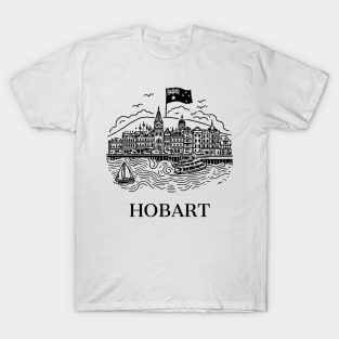 hobart line art illustration T-Shirt